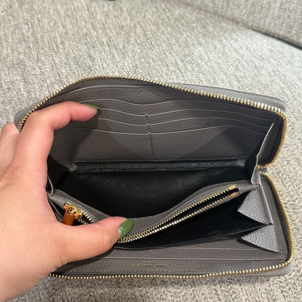 Yves Saint Laurent Gray Gold Wallet Sophisticated Design - Picture 10 of 16
